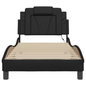 vidaXL Cadre de lit "Viana" avec LED sans matelas Noir 90x190 cm