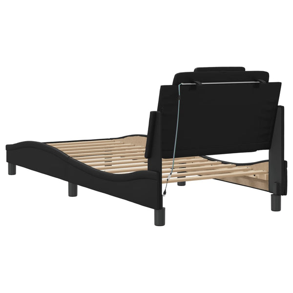 vidaXL Cadre de lit "Viana" avec LED sans matelas Noir 90x190 cm