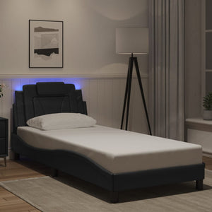 vidaXL Cadre de lit "Viana" avec LED sans matelas Noir 90x190 cm
