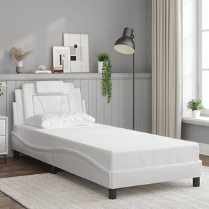 vidaXL Cadre de lit « Viana » avec LED sans matelas Blanc 90x190 cm