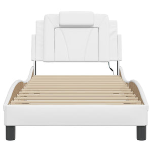 vidaXL Cadre de lit « Viana » avec LED sans matelas Blanc 90x190 cm