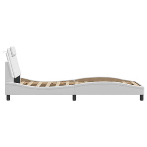 vidaXL Cadre de lit « Viana » avec LED sans matelas Blanc 90x190 cm