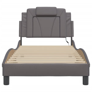 Bettgestell Viana Grau 90x190 cm mit LED