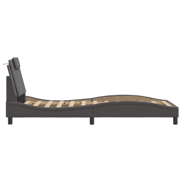 Bettgestell Viana Grau 90x190 cm mit LED