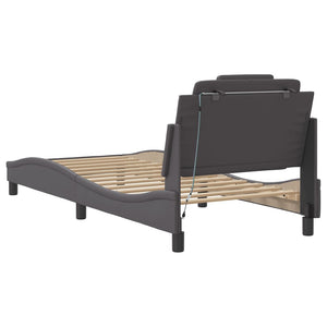 Bettgestell Viana Grau 90x190 cm mit LED
