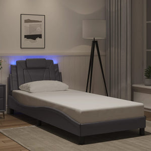Bettgestell Viana Grau 90x190 cm mit LED