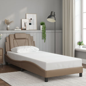 vidaXL Cadre de lit "Viana" avec LED sans matelas Marron Cappuccino 90x190 cm