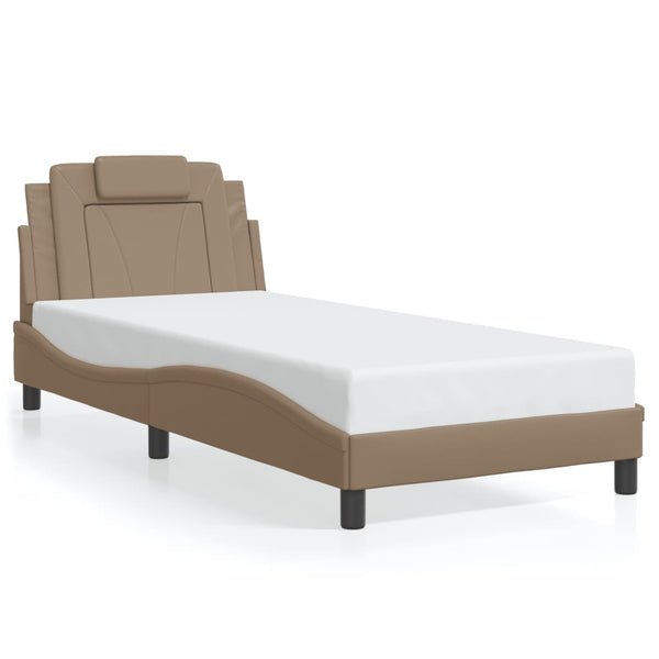 vidaXL Cadre de lit "Viana" avec LED sans matelas Marron Cappuccino 90x190 cm