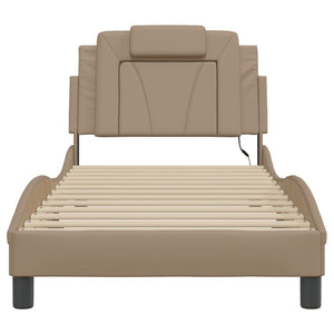 vidaXL Cadre de lit "Viana" avec LED sans matelas Marron Cappuccino 90x190 cm