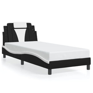 vidaXL Cadre de lit "Viana" avec LED sans matelas Noir et blanc 90x190 cm