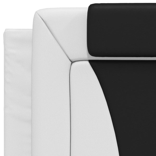 vidaXL Cadre de lit « Viana » avec LED sans matelas Blanc et Noir 90x190 cm
