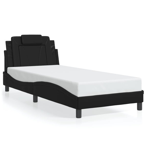 vidaXL Cadre de lit "Viana" avec LED sans matelas Noir 90x200 cm