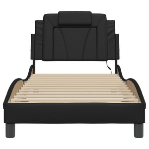 vidaXL Cadre de lit "Viana" avec LED sans matelas Noir 90x200 cm