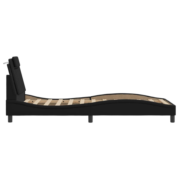 vidaXL Cadre de lit "Viana" avec LED sans matelas Noir 90x200 cm