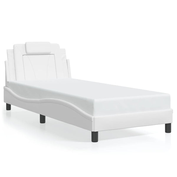 vidaXL Cadre de lit « Viana » avec LED sans matelas Blanc 90x200 cm