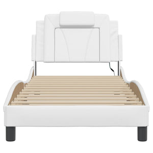 vidaXL Cadre de lit « Viana » avec LED sans matelas Blanc 90x200 cm