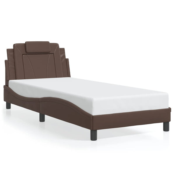 vidaXL Cadre de lit "Viana" avec LED sans matelas Marron 90x200 cm