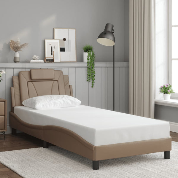vidaXL Cadre de lit "Viana" avec LED sans matelas Marron Cappuccino 90x200 cm