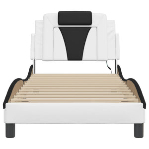 vidaXL Cadre de lit « Viana » avec LED sans matelas blanc et noir 90x200 cm