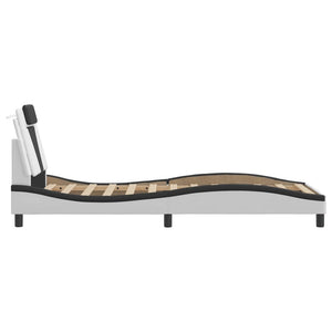 vidaXL Cadre de lit « Viana » avec LED sans matelas blanc et noir 90x200 cm