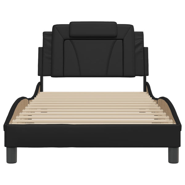 vidaXL Cadre de lit "Viana" avec LED sans matelas Noir 100x200 cm