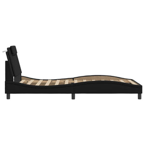 vidaXL Cadre de lit "Viana" avec LED sans matelas Noir 100x200 cm