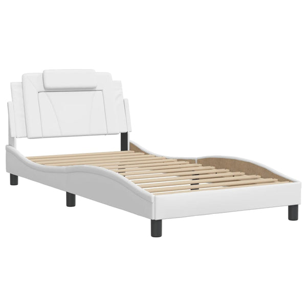 vidaXL Cadre de lit « Viana » avec LED sans matelas Blanc 100x200 cm
