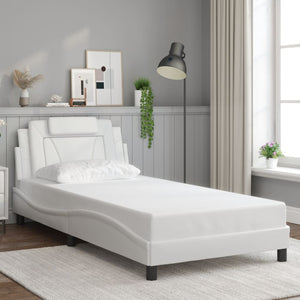 vidaXL Cadre de lit « Viana » avec LED sans matelas Blanc 100x200 cm