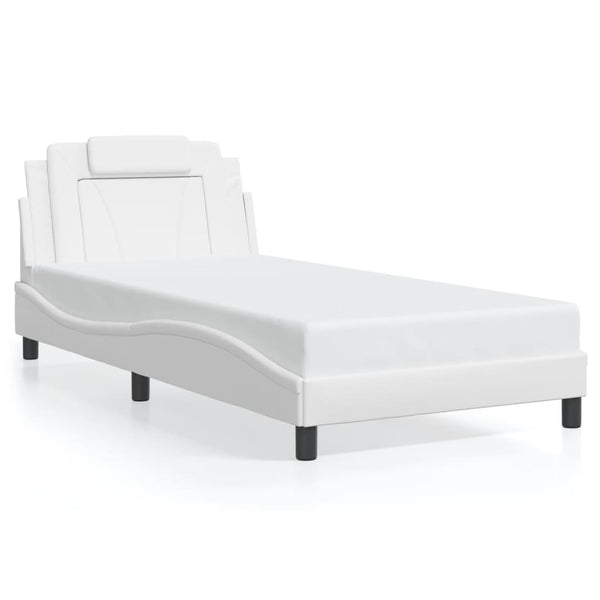 vidaXL Cadre de lit « Viana » avec LED sans matelas Blanc 100x200 cm
