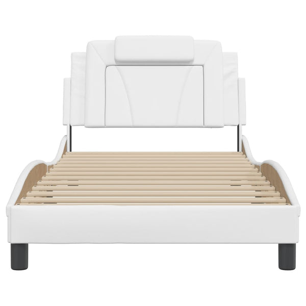 vidaXL Cadre de lit « Viana » avec LED sans matelas Blanc 100x200 cm