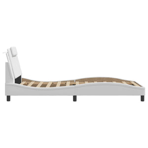 vidaXL Cadre de lit « Viana » avec LED sans matelas Blanc 100x200 cm