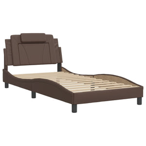 vidaXL Cadre de lit "Viana" avec LED sans matelas Marron 100x200 cm