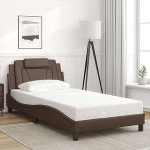 vidaXL Cadre de lit "Viana" avec LED sans matelas Marron 100x200 cm