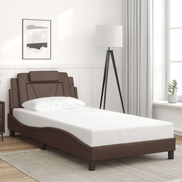 vidaXL Cadre de lit "Viana" avec LED sans matelas Marron 100x200 cm