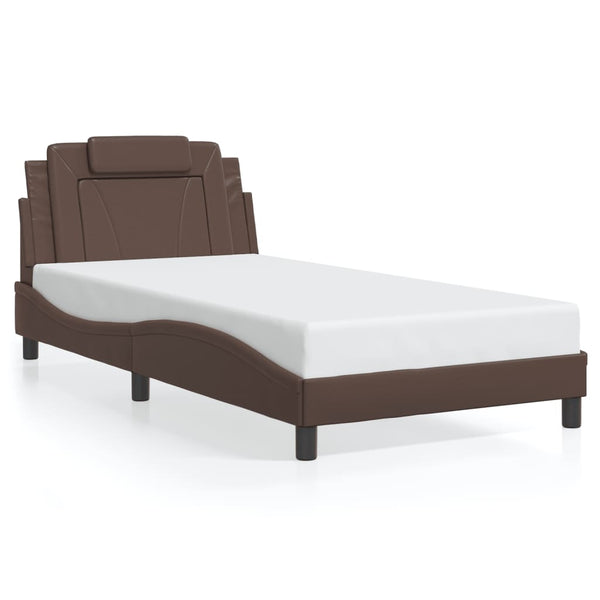 vidaXL Cadre de lit "Viana" avec LED sans matelas Marron 100x200 cm