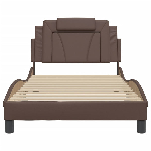 vidaXL Cadre de lit "Viana" avec LED sans matelas Marron 100x200 cm