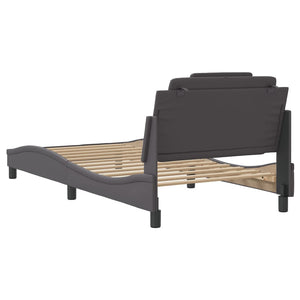 Bettgestell Viana Grau 100x200 cm mit LED