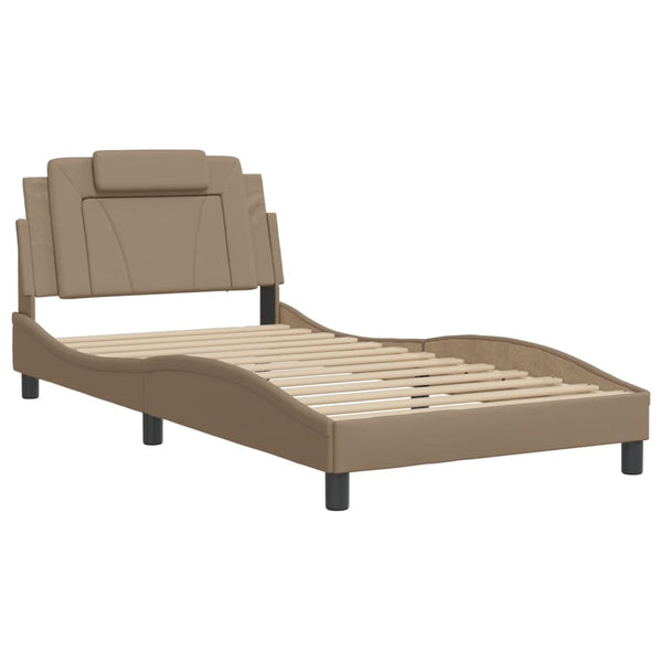 vidaXL Cadre de lit "Viana" avec LED sans matelas marron cappuccino 100x200 cm