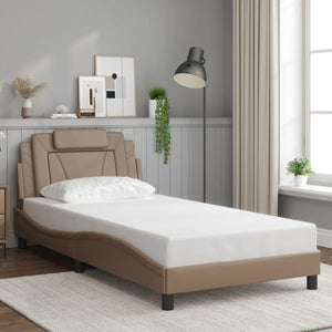 vidaXL Cadre de lit "Viana" avec LED sans matelas marron cappuccino 100x200 cm