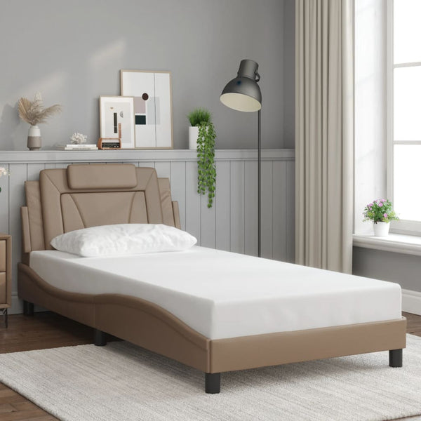 vidaXL Cadre de lit "Viana" avec LED sans matelas marron cappuccino 100x200 cm