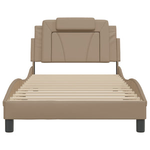 vidaXL Cadre de lit "Viana" avec LED sans matelas marron cappuccino 100x200 cm