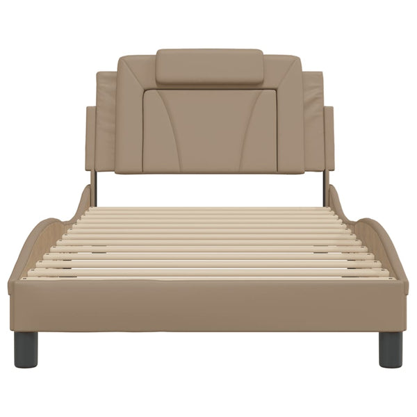 vidaXL Cadre de lit "Viana" avec LED sans matelas marron cappuccino 100x200 cm