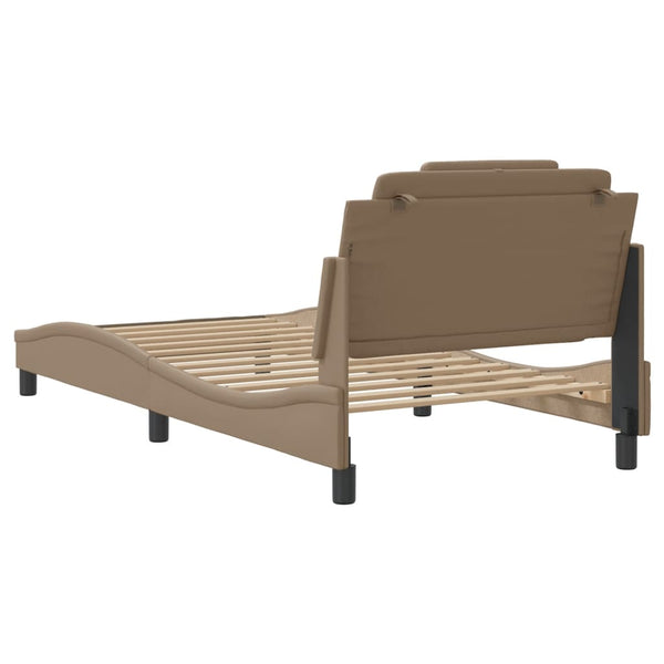 vidaXL Cadre de lit "Viana" avec LED sans matelas marron cappuccino 100x200 cm