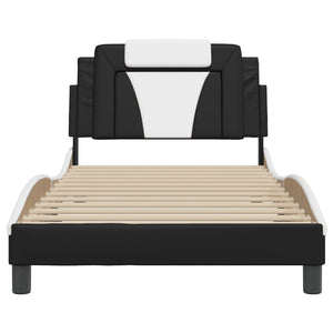 vidaXL Cadre de lit « Viana » avec LED sans matelas Noir et blanc 100x200 cm