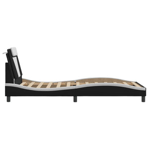 vidaXL Cadre de lit « Viana » avec LED sans matelas Noir et blanc 100x200 cm