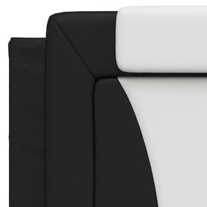 vidaXL Cadre de lit « Viana » avec LED sans matelas Noir et blanc 100x200 cm