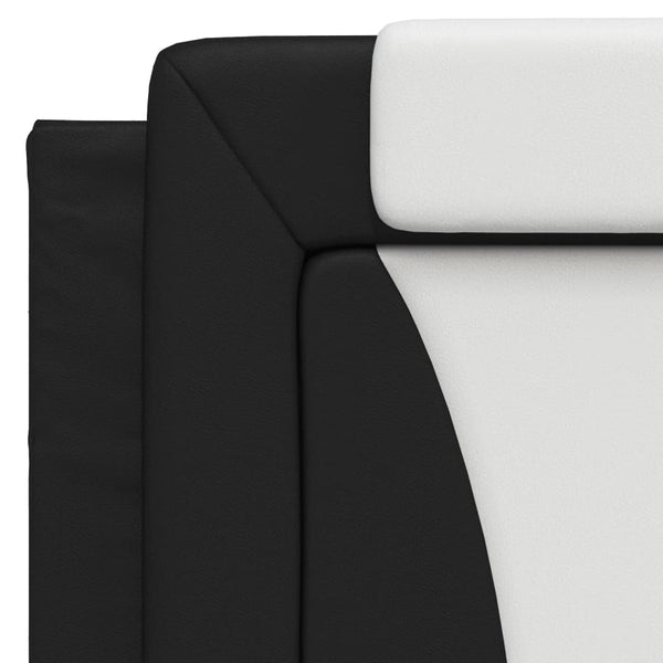 vidaXL Cadre de lit « Viana » avec LED sans matelas Noir et blanc 100x200 cm