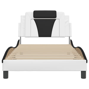 vidaXL Cadre de lit « Viana » avec LED sans matelas Blanc et noir 100x200 cm