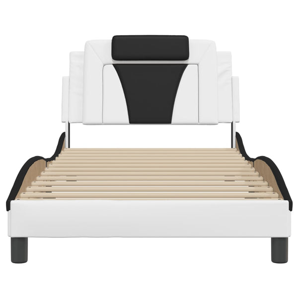vidaXL Cadre de lit « Viana » avec LED sans matelas Blanc et noir 100x200 cm