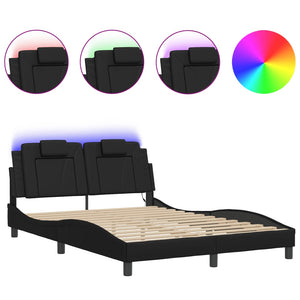 vidaXL Cadre de lit "Viana" avec LED sans matelas Noir 120x200 cm